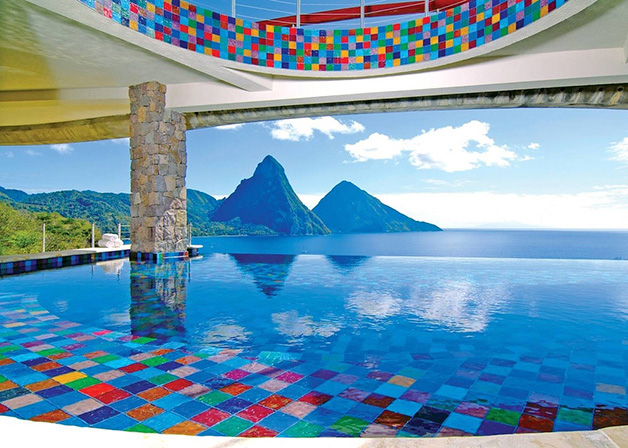 15. Jade Mountain Resort, Santa Lúcia.